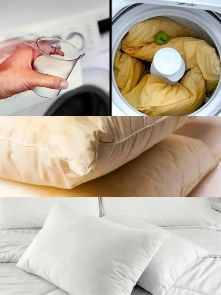 Titelbild für Why pillows turn yellow and how to clean them