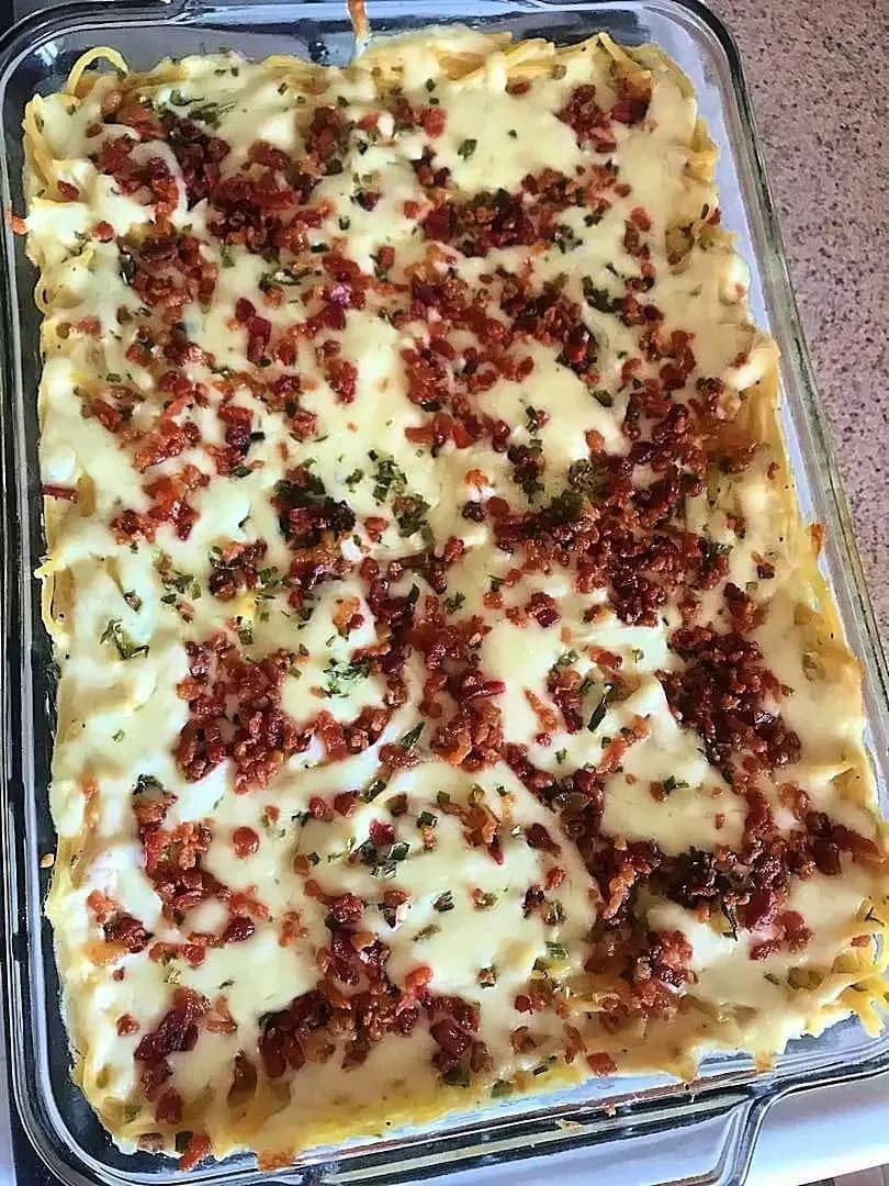 Titelbild für Bacon Cream Cheese Baked Spaghetti